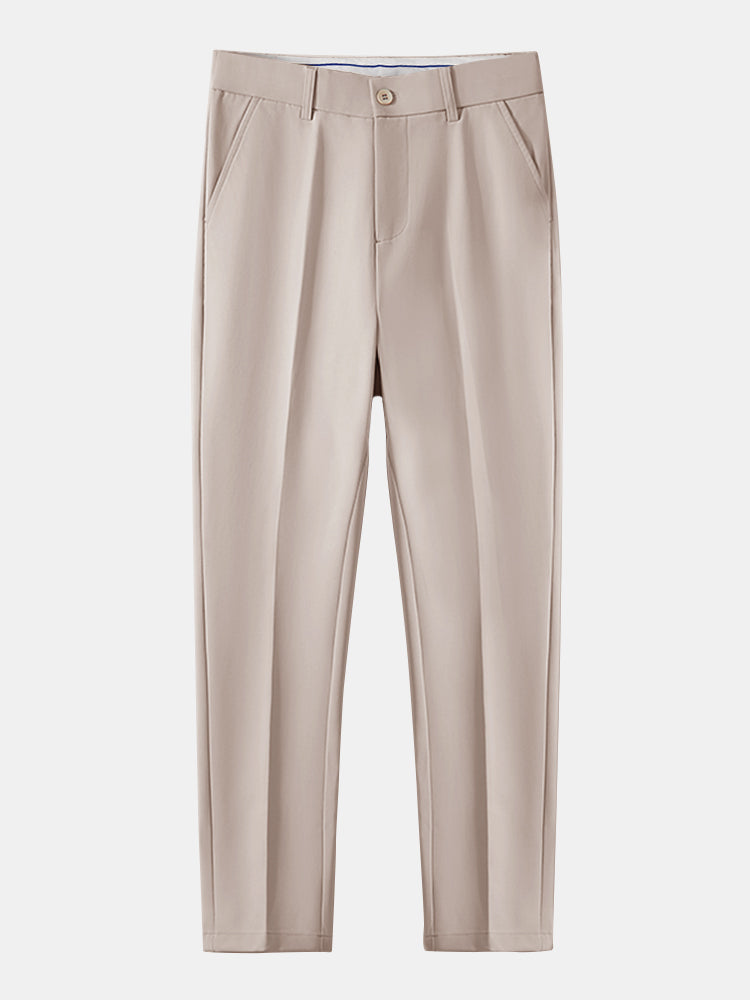 Contrast Knit Waffle Johnny Collar Polo & Slim Fit Tapered Trousers