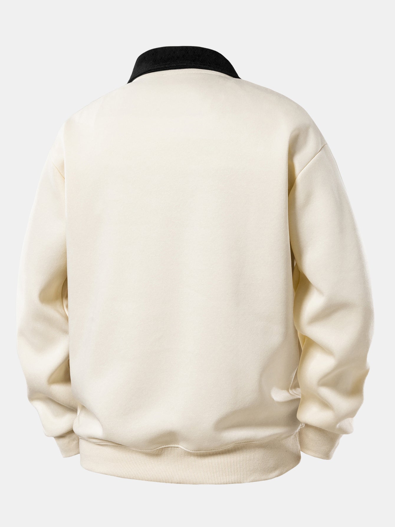 Relax Fit Contrast Polo Sweatshirt & Straight Leg Pleated Pintuck Sweatpants