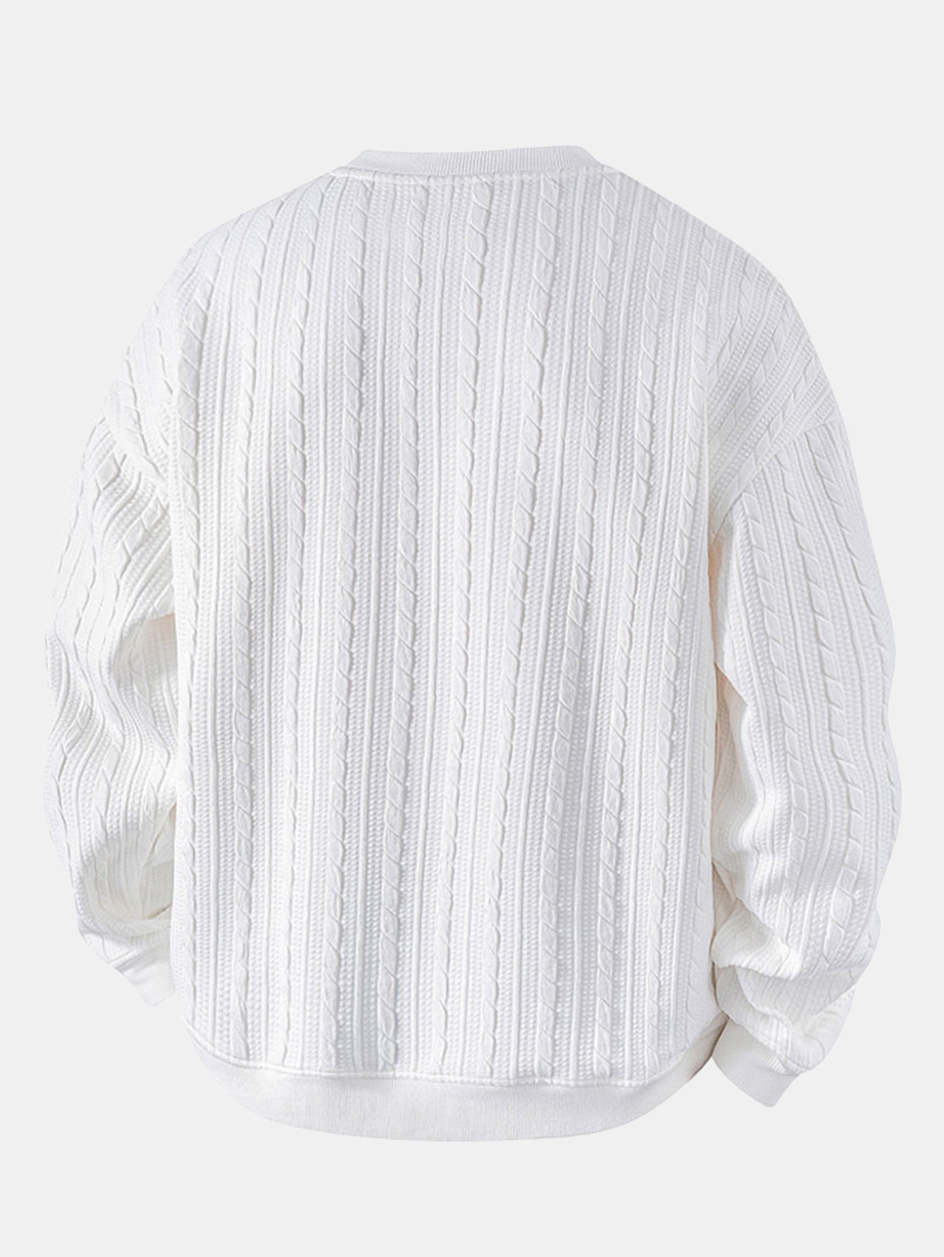 Relax Fit Twist Jacquard Crew Neck Sweatshirt & Twisted Jacquard Straight Leg Pants